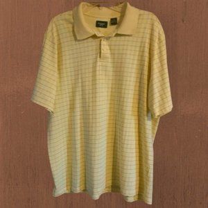 Haggar Men's Polo Yellow Stripes Size XL